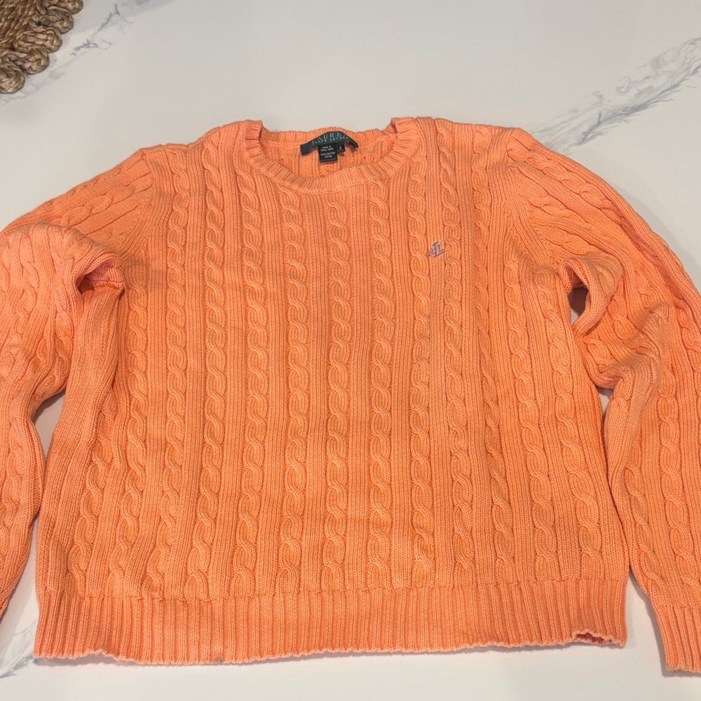 Orange Cable Knit Sweater